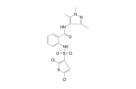 o-(2,5-dichloro-3-thiophenesulfonamido)-N-(1,3,5-trimethylpyrazol-4-yl)benzamide