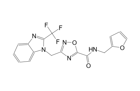 N-(2-furylmethyl)-3-{[2-(trifluoromethyl)-1H-benzimidazol-1-yl]methyl}-1,2,4-oxadiazole-5-carboxamide