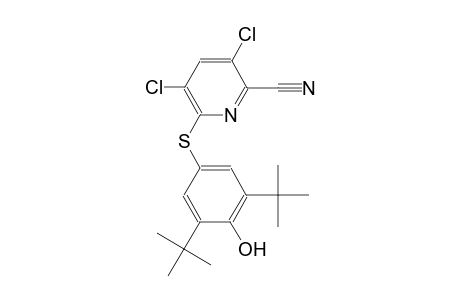 3,5-bis(chloranyl)-6-(3,5-ditert-butyl-4-oxidanyl-phenyl)sulfanyl-pyridine-2-carbonitrile