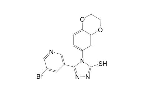4H-1,2,4-triazole-3-thiol, 5-(5-bromo-3-pyridinyl)-4-(2,3-dihydro-1,4-benzodioxin-6-yl)-