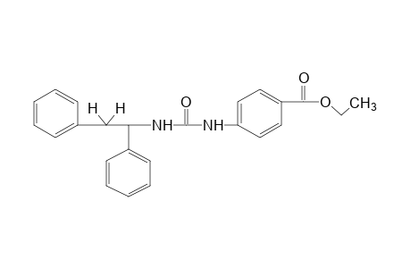 p-[3-(1,2-diphenylethyl)ureido]benzoic acid, ethyl ester
