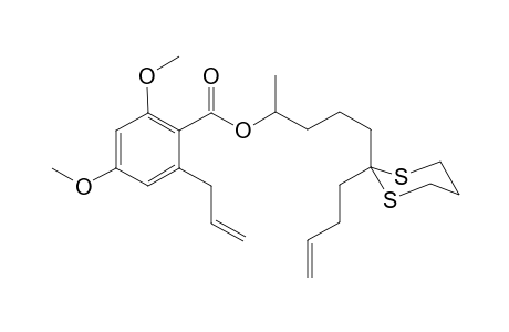 1-Methyl-5-spiro[2'-(1',3'-dithiacyclohexa)]-8-nonenyl 2,4-dimethoxy-6-allylbenzoate