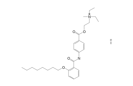 diethyl(2-hydroxyethyl)methylammonium iodide, p-[o-(octyloxy)benzamido]benzoate