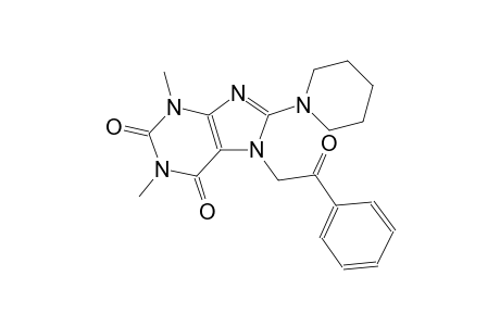 1,3-Dimethyl-7-phenacyl-8-(1-piperidinyl)purine-2,6-dione