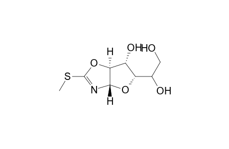 1,2-Ethanediol, 1-[3a,5,6,6a-tetrahydro-6-hydroxy-2-(methylthio)furo[2,3-d]oxazol-5-yl]-, [3aS-[3a.alpha.,5.beta.(S*),6.alpha.,6a.alpha.]]-