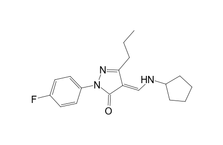 3H-pyrazol-3-one, 4-[(cyclopentylamino)methylene]-2-(4-fluorophenyl)-2,4-dihydro-5-propyl-, (4E)-