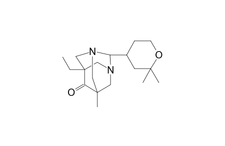 1,3-diazatricyclo[3.3.1.1~3,7~]decan-6-one, 5-ethyl-7-methyl-2-(tetrahydro-2,2-dimethyl-2H-pyran-4-yl)-