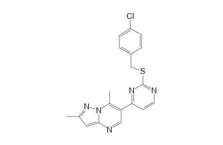 Pyrazolo[1,5-a]pyrimidine, 6-[2-(4-chlorobenzylthio)-4-pyrimidyl]-2,7-dimethyl-