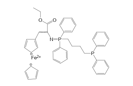 iron(II) 3-(2-(((4-(diphenylphosphaneyl)butyl)diphenyl-lambda5-phosphaneylidene)amino)-3-ethoxy-3-oxoprop-1-en-1-yl)cyclopenta-2,4-dien-1-ide cyclopenta-2,4-dien-1-ide