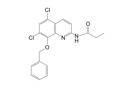 N-[8-(benzyloxy)-5,7-dichloro-2-quinolyl]propionamide