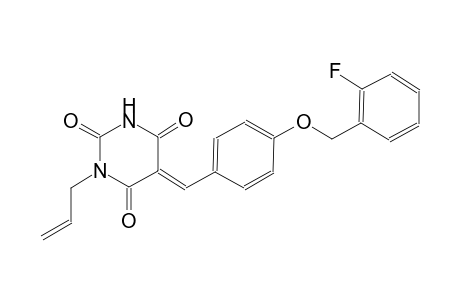 2,4,6(1H,3H,5H)-pyrimidinetrione, 5-[[4-[(2-fluorophenyl)methoxy]phenyl]methylene]-1-(2-propenyl)-, (5E)-