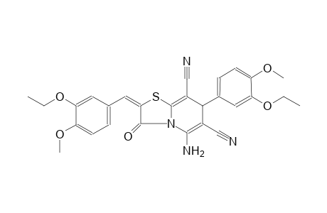 7H-thiazolo[3,2-a]pyridine-6,8-dicarbonitrile, 5-amino-7-(3-ethoxy-4-methoxyphenyl)-2-[(3-ethoxy-4-methoxyphenyl)methylene]-2,3-dihydro-3-oxo-, (2E)-