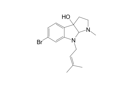 6-bromo-3-methyl-4-(3-methylbut-2-enyl)-2,3a-dihydro-1H-pyrrolo[2,3-b]indol-8b-ol