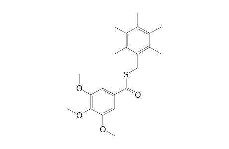 thio-3,4,5-trimethoxybenzoic acid, S-(2,3,4,5,6-pentamethylbenzyl)ester