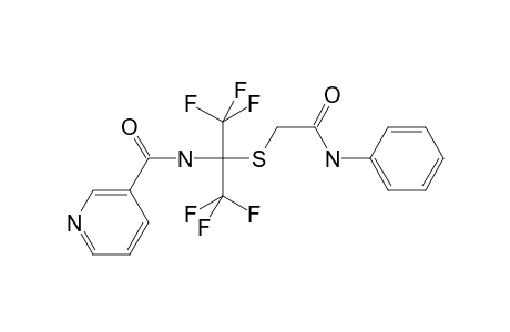 2-{[1,1,1,3,3,3-hexafluoro-2-(pyridin-3-ylformamido)propan-2-yl]sulfanyl}-N-phenylacetamide