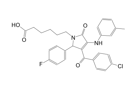 6-[3-(4-chlorobenzoyl)-2-(4-fluorophenyl)-4-(3-methylanilino)-5-oxo-2H-pyrrol-1-yl]hexanoic acid