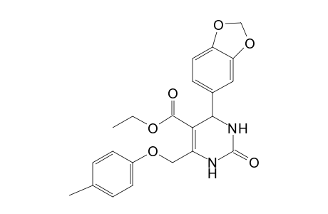 5-Pyrimidinecarboxylic acid, 4-(1,3-benzodioxol-5-yl)-1,2,3,4-tetrahydro-6-[(4-methylphenoxy)methyl]-2-oxo-, ethyl ester