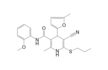 5-cyano-N-(2-methoxyphenyl)-2-methyl-4-(5-methyl-2-furanyl)-6-(propylthio)-1,4-dihydropyridine-3-carboxamide