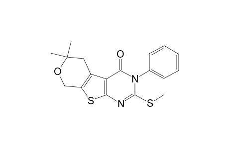 6,6-Dimethyl-2-(methylsulfanyl)-3-phenyl-3,5,6,8-tetrahydro-4H-pyrano[4',3':4,5]thieno[2,3-d]pyrimidin-4-one