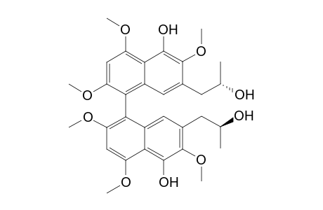 (2"S,Sa,2"'S)-1,1-Dihydroxy-3,3-bis[2-hydroxy-1-propyl]-2,2',4,4',6,6'-hexamethoxy-5,5'-naphthalene