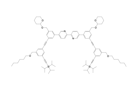 5,5'-Bis-[3-(3-hexyloxymethyl-5-triisopropylsilylethenylphenylethenyl)-5-(tetrahydropyran-2-yloxymethyl)phenyl-[2,2']bipyridinyl