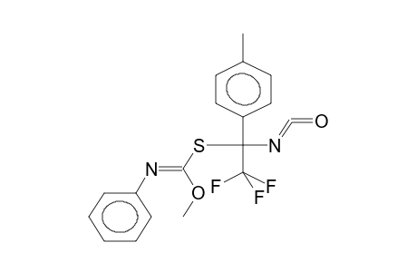 ALPHA-TRIFLUOROMETHYL-ALPHA-(N-PHENYLMETHOXYIMINOCARBONYLTHIO)-PARA-METHYLBENZYLISOCYANATE