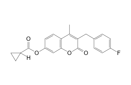 3-(p-fluorobenzyl)-7-hydroxy-4-methylcoumarin, cyclopropanecarboxylate