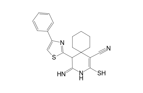 4-Imino-2-mercapto-5-(4-phenyl-thiazol-2-yl)-3-aza-spiro[5.5]undec-1-ene-1-carbonitrile