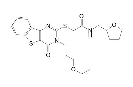 2-{[3-(3-ethoxypropyl)-4-oxo-3,4-dihydro[1]benzothieno[3,2-d]pyrimidin-2-yl]sulfanyl}-N-(tetrahydro-2-furanylmethyl)acetamide