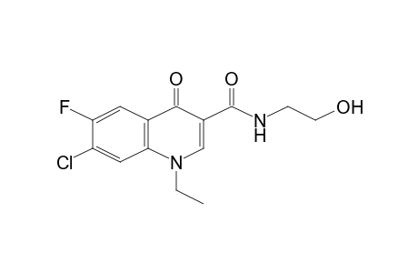 7-Chloro-1-ethyl-6-fluoro-4-oxo-1,4-dihydroquinoline-3-carboxamide, N-(2-hydroxyethyl)-