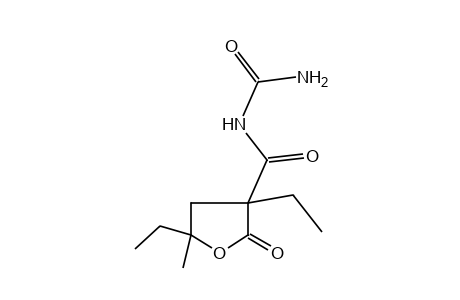 2-allophanyl-2-ethyl-4-hydroxy-4-methylhexanoic acid, gamma-lactone