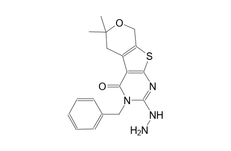 3-benzyl-2-hydrazino-6,6-dimethyl-3,5,6,8-tetrahydro-4H-pyrano[4',3':4,5]thieno[2,3-d]pyrimidin-4-one
