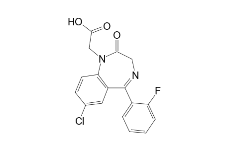 2-[7-chloranyl-5-(2-fluorophenyl)-2-oxidanylidene-3H-1,4-benzodiazepin-1-yl]ethanoic acid