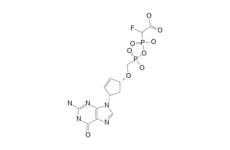 (1'S,4'R)-9-(4'-[[(CARBOXYFLUOROMETHYL)-HYDROXYPHOSPHORYLOXY]-(HYDROXY)-PHOSPHORYLMETHOXY]-CYCLOPENT-2'-ENYL)-GUANINE-(TRIS-AMMONIUM-SALT)