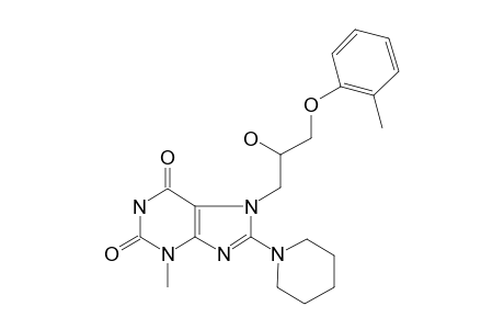 3-Methyl-7-[3-(2-methylphenoxy)-2-oxidanyl-propyl]-8-piperidin-1-yl-purine-2,6-dione