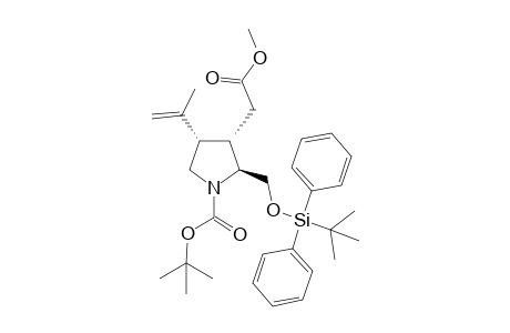 (-)-Methyl (2S,3S,4R)-1-(tert-Butyloxycarbonyl)-2-{[(tert-butyldiphenylsilyl)oxy]methyl}-4-isopropenylpyrrolidin-3-acetate