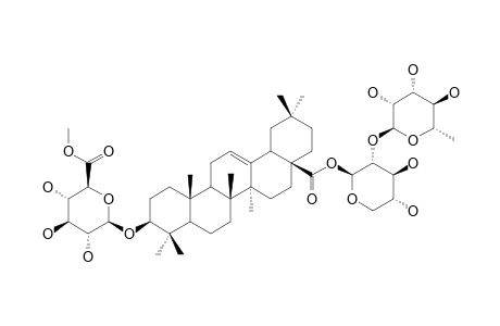 SCABEROSIDE-B4;3-O-BETA-GLUCURONOPYRANOSYL,28-O-RHAMNOPYRANOSYL-(1->2)-XYLOPYRANOSYL-OLEANOLIC-ACID-METHYLESTER