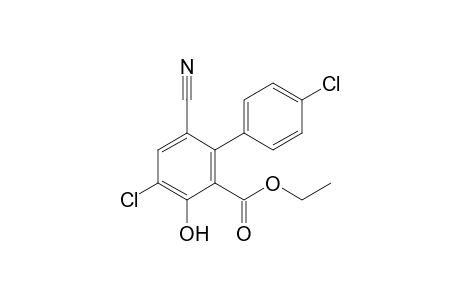Ethyl 3-chloro-2-hydroxy-5-cyano-6-(p-chlorophenyl)benzoate