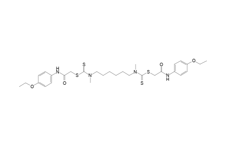 Hexamethylenebis[dithiomethylcarbamic acid], diester with 2-mercapto-p-acetophenetidide