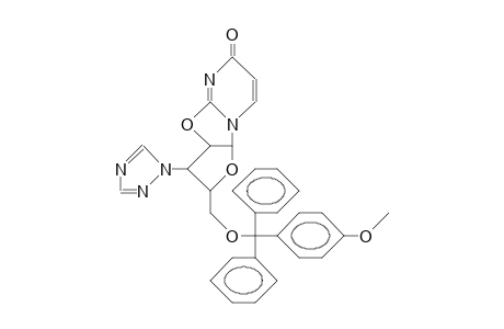 1-(5'-O-<4-Monomethoxy-trityl>-3'-deoxy-3'-triazolo-2,2'-O-anhydro-B-D-arabino-furanosyl)-uracil