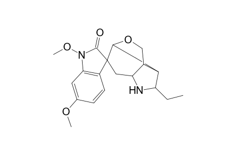 Spiro[3H-indole-3,7'(6'H)-[3,6]methano[1H]oxepino[4,3-b]pyrrole], gelsedine deriv.