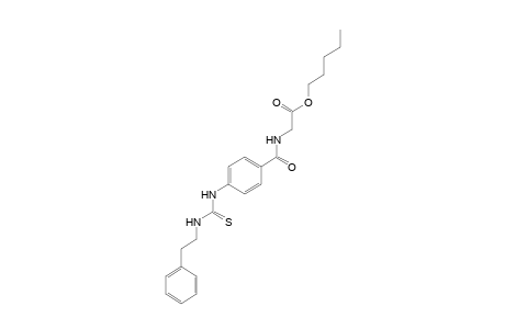 p-(3-phenethyl-2-thioureido)hippuric acid, pentyl ester