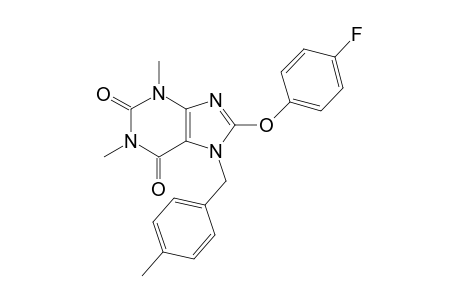 8-(4-fluoranylphenoxy)-1,3-dimethyl-7-[(4-methylphenyl)methyl]purine-2,6-dione