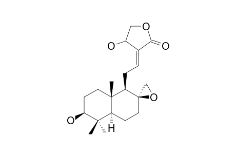 ZAMBESIACOLACTONE-A;8-BETA,17-EPOXY-3-BETA,14-XI-DIHYDROXY-(12E)-LABDEN-16,15-OLIDE