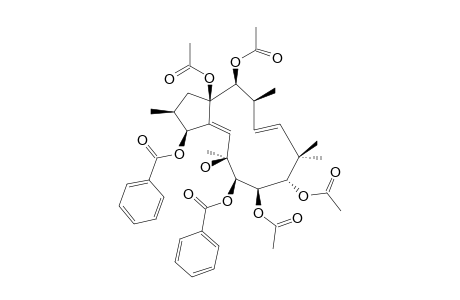 (2S*,3S*,6S*,7R*,8R*,9S*,13S*,14S*,15R*)-8,9,14,15-TETRAACETOXY-3,7-DIBENZOYLOXY-6-HYDROXY-JATROPHA-4E,11E-DIENE