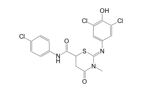 (2Z)-N-(4-chlorophenyl)-2-[(3,5-dichloro-4-hydroxyphenyl)imino]-3-methyl-4-oxotetrahydro-2H-1,3-thiazine-6-carboxamide