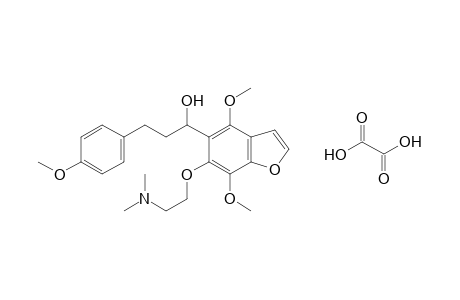 4,7-dimethoxy-6 -[2- (dimethylamino)ethoxy]-alpha-(p-methoxyphenethyl)-5-benzofuranmethanol, oxalate(1:1)