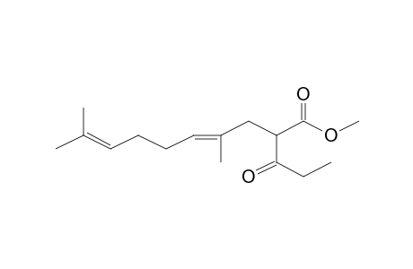 4,8-Decadienoic acid, 5,9-dimethyl-2-(propionyl)-, methyl ester, (E)-