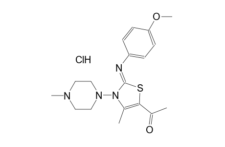 1-[(2Z)-2-[(4-methoxyphenyl)imino]-4-methyl-3-(4-methyl-1-piperazinyl)-2,3-dihydro-1,3-thiazol-5-yl]ethanone hydrochloride