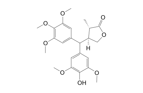 (2-S,3-S)-2-METHYL-3-[(3',4',5'-TRIMETHOXYPHENYL)-(4''-HYDROXY-3'',5''-DIMETHOXYPHENYL)-METHYL]-BUTYROLACTONE